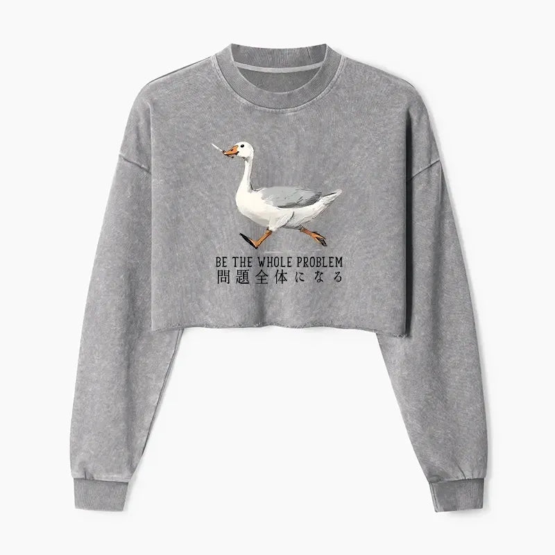 comfortable cotton crop sweatshirt for daily wear