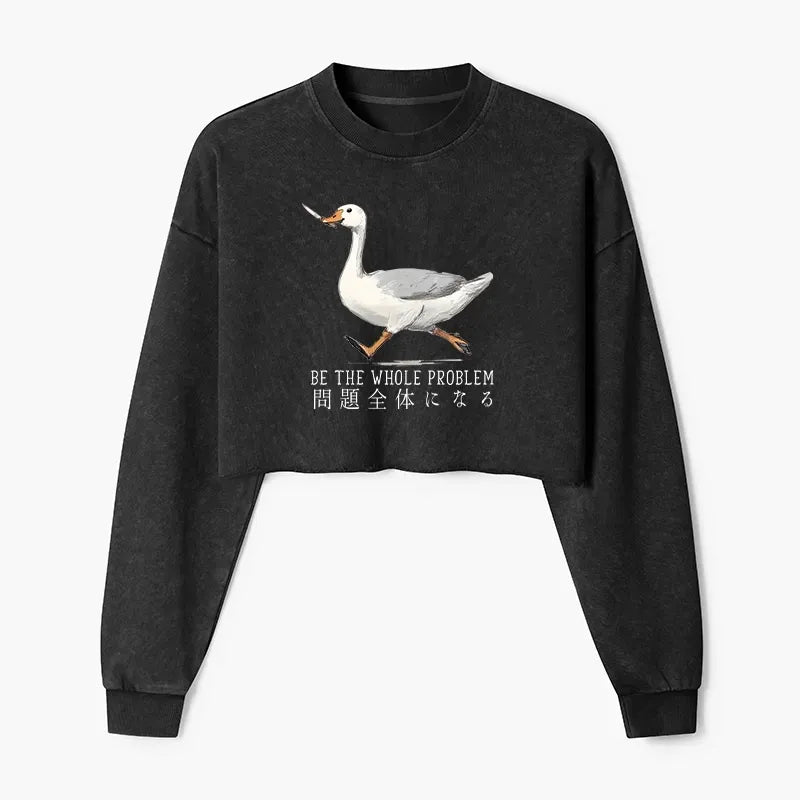 comfortable cotton crop sweatshirt for daily wear
