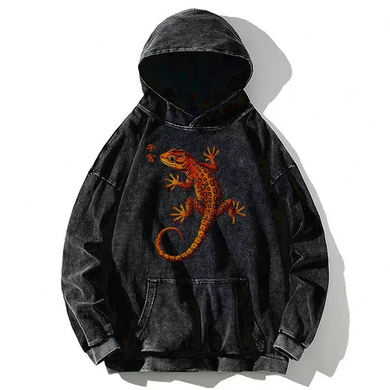 Retro Gecko Hoodie for Daily Wear