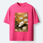 Kyoto-Lion Oriental Rabbit Pond Scene Washed T-Shirt