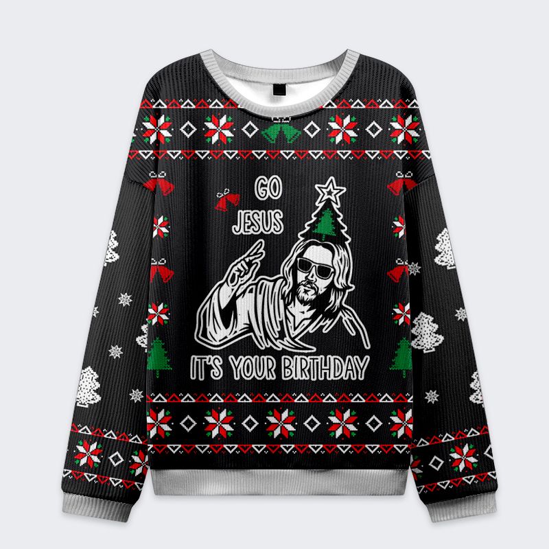 funny Jesus birthday ugly Christmas sweatshirt