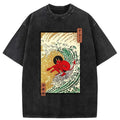 Kyoto-Lion Surfing Demon Washed T-Shirt