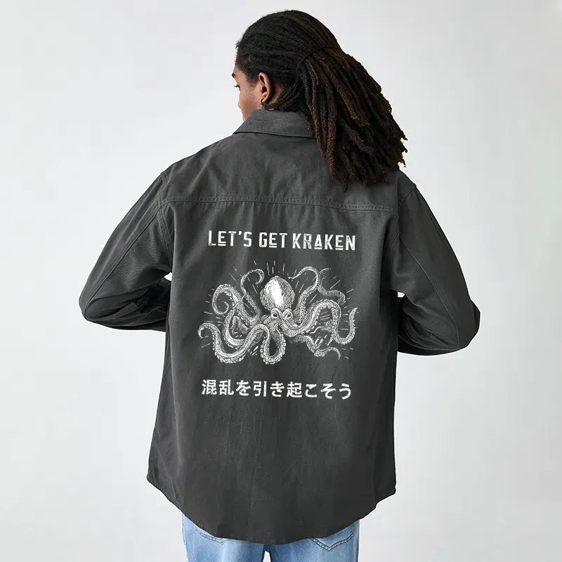Funny Octopus Corduroy Jacket for Men