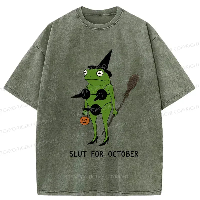 Washed Cotton T-Shirt for Summer