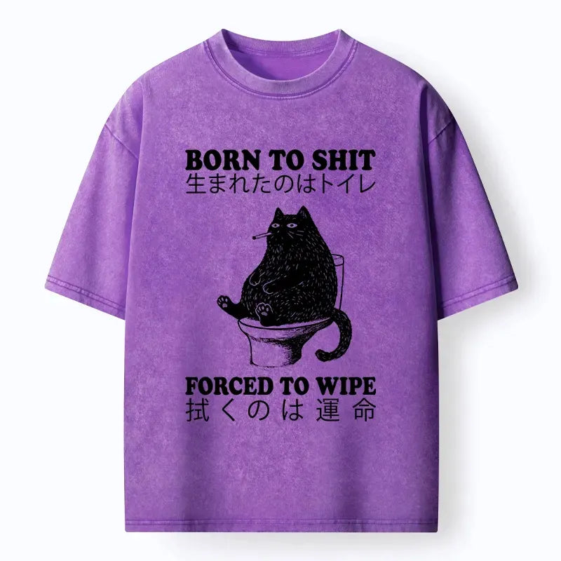 washed japanese style cat t-shirt on sale