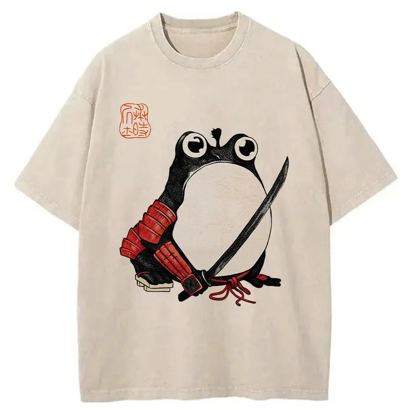 Silly Samurai Frog T-Shirt for Daily Wear