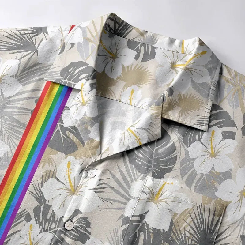 Japanese floral Hawaiian shirt for summer vacation