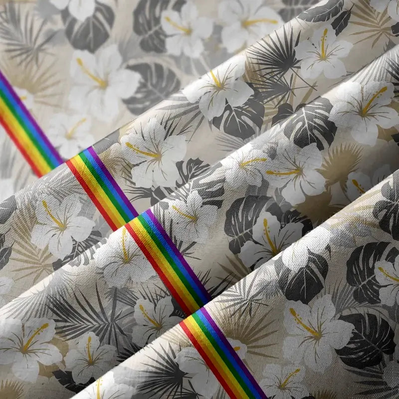 Kyoto-Lion Rainbow Blooms Chic Floral Aloha Japanese Hawaiian Shirt