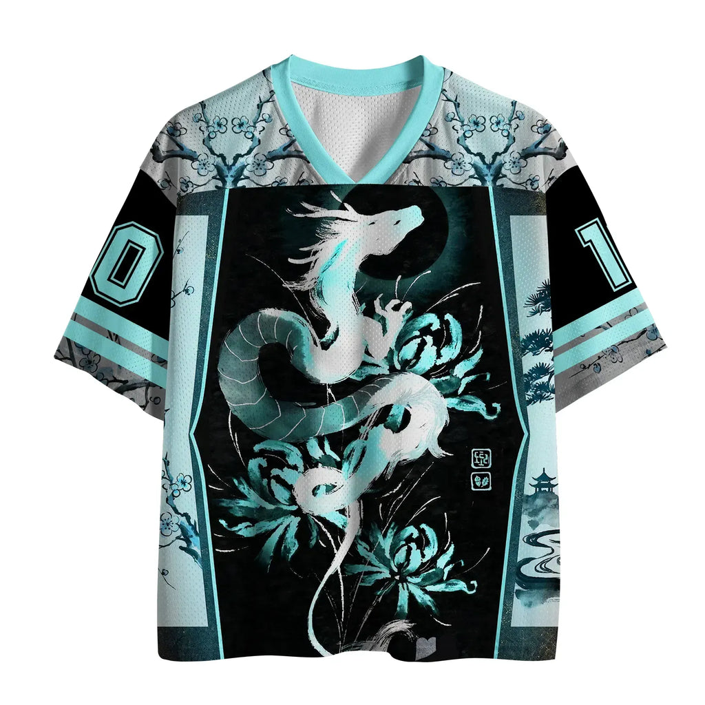 Kyoto-Lion Lunar Dragon Bloom Mesh Jersey