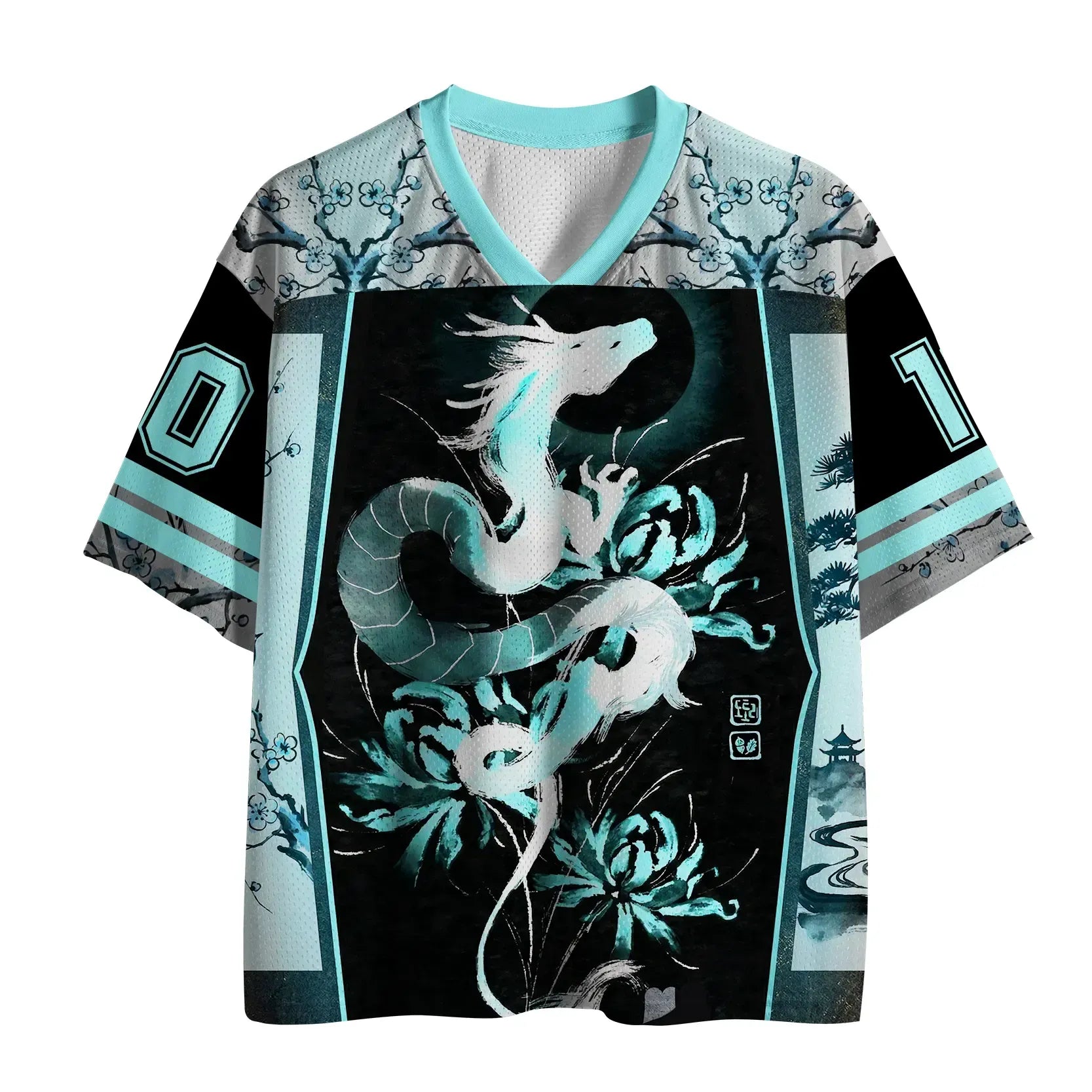 Kyoto-Lion Lunar Dragon Bloom Mesh Jersey