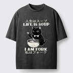 Japanese Streetwear Cat T-Shirt