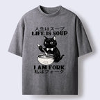 Kyoto Lion Cat Meme Washed T-Shirt