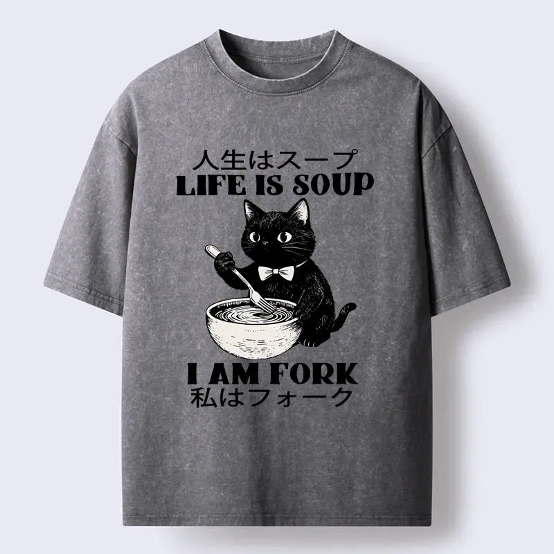 Kyoto Lion Cat Meme Washed T-Shirt