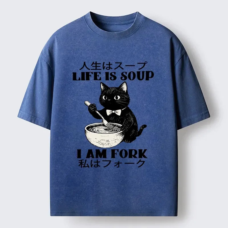 Kyoto Lion Cat Meme Washed T-Shirt
