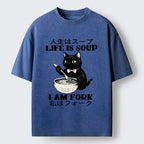 Kyoto Lion Cat Meme Washed T-Shirt