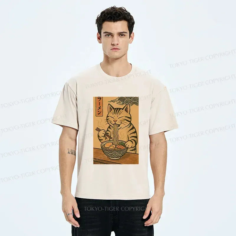 washed vintage cat t-shirt gift for him