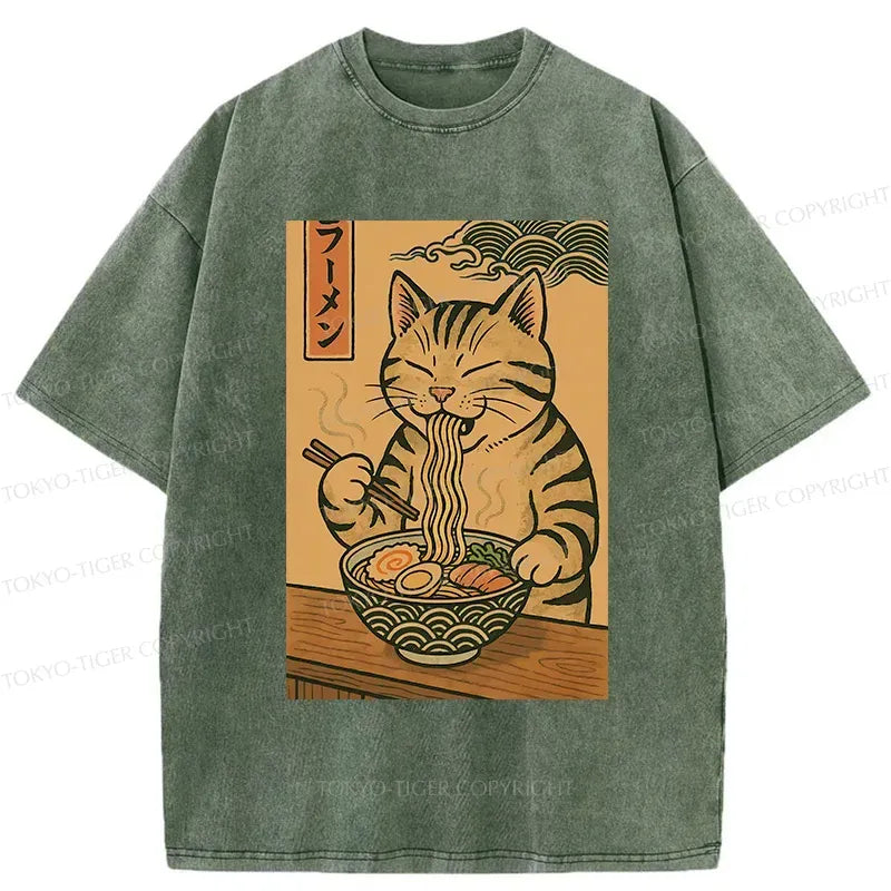 washed vintage cat t-shirt gift for him
