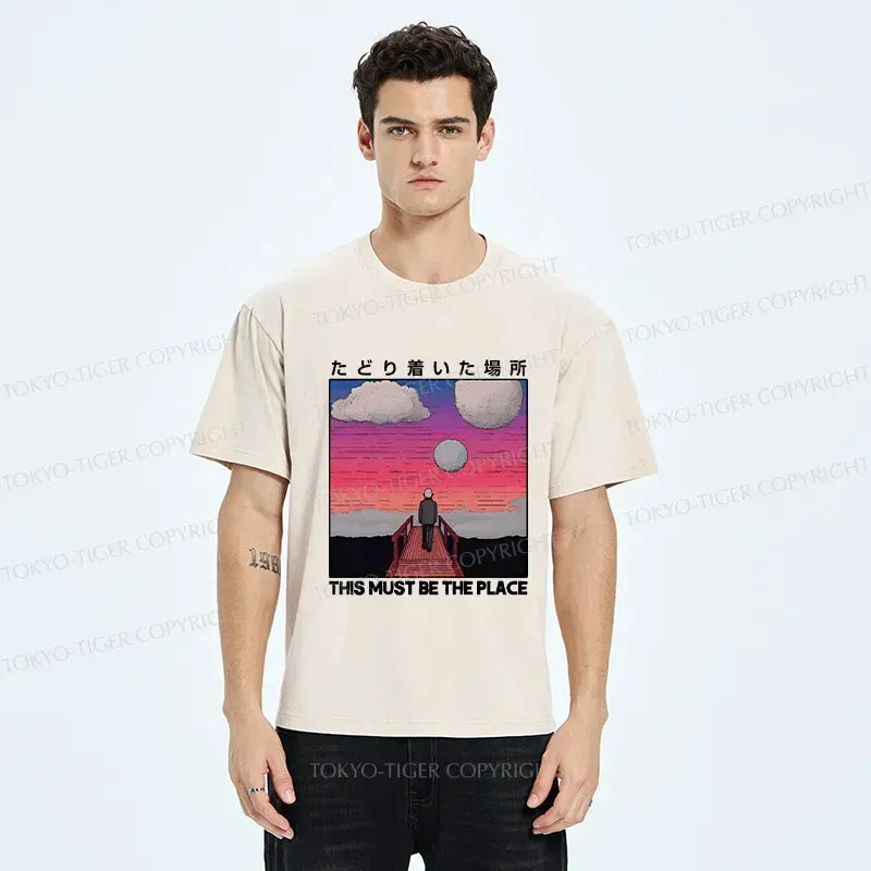 Japanese Vintage Washed T-Shirt for Daily Wear