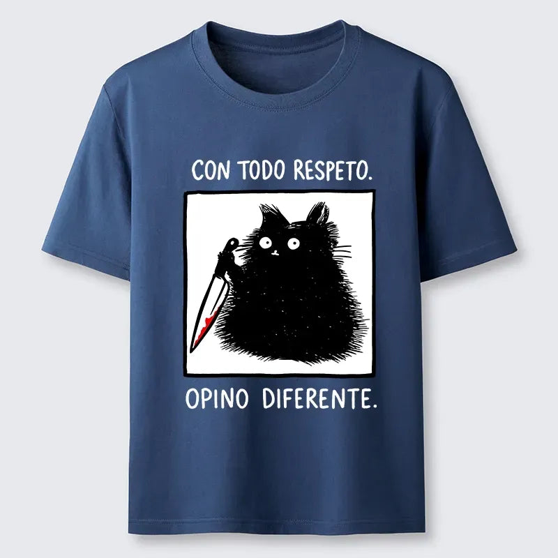 japanese vintage sarcastic cat tee