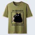 black cat holds knife classic t-shirt