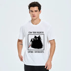 Kyoto-Lion Black Cat Holds Knife Disagrees Classic T-Shirt