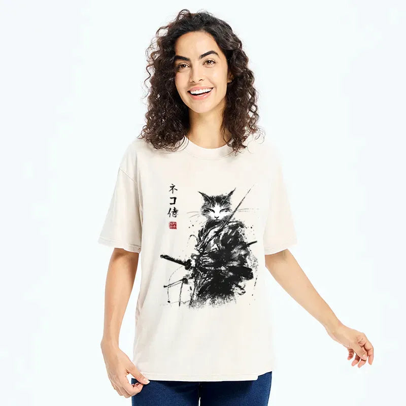 premium Japanese streetwear cat t-shirt