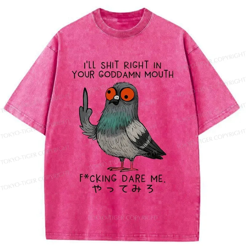 Angry Pigeon Washed T-Shirt Best Seller