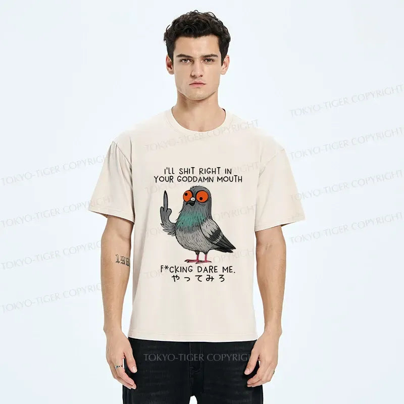 Angry Pigeon Washed T-Shirt Best Seller