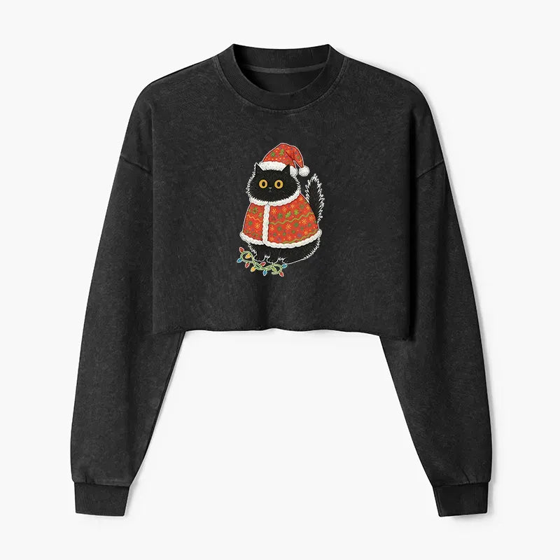 Cute Christmas Cat Sweatshirt Gift Idea