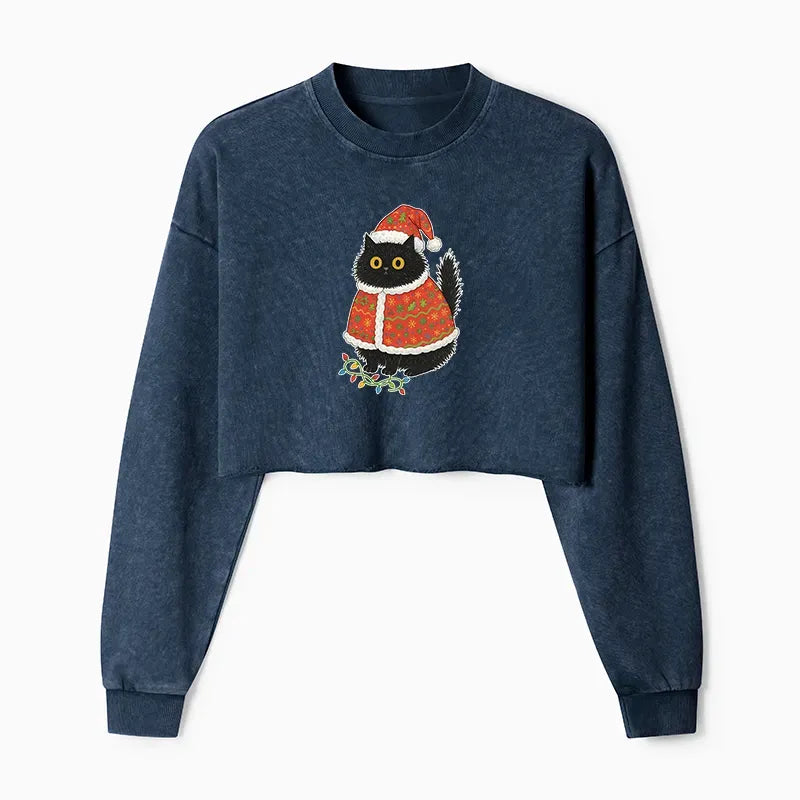 Japanese Cat Santa Hat Sweatshirt