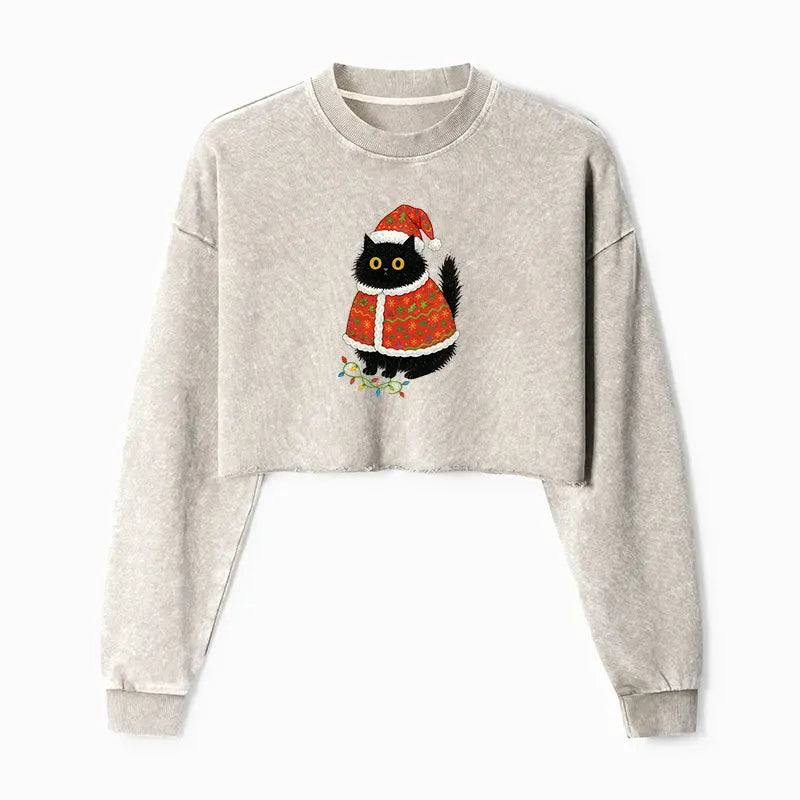 Japanese Cat Santa Hat Sweatshirt