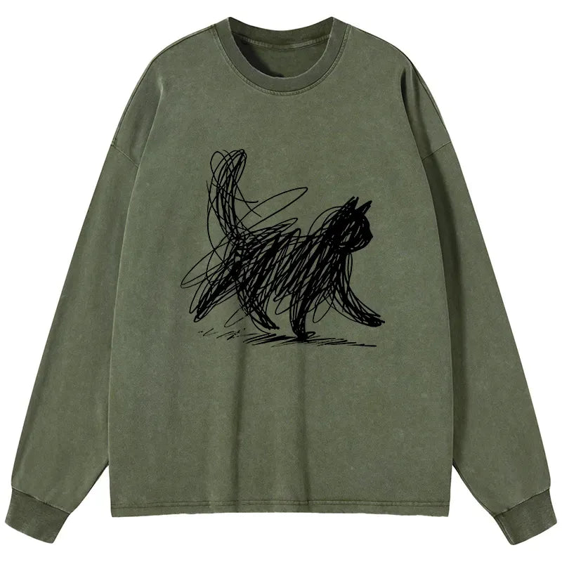 soft unisex cat art t-shirt for street style
