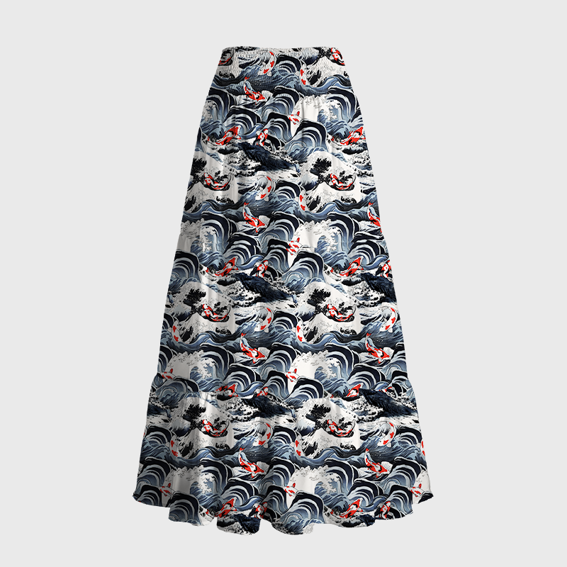 Kyoto Lion Maxi Skirt for Vacation