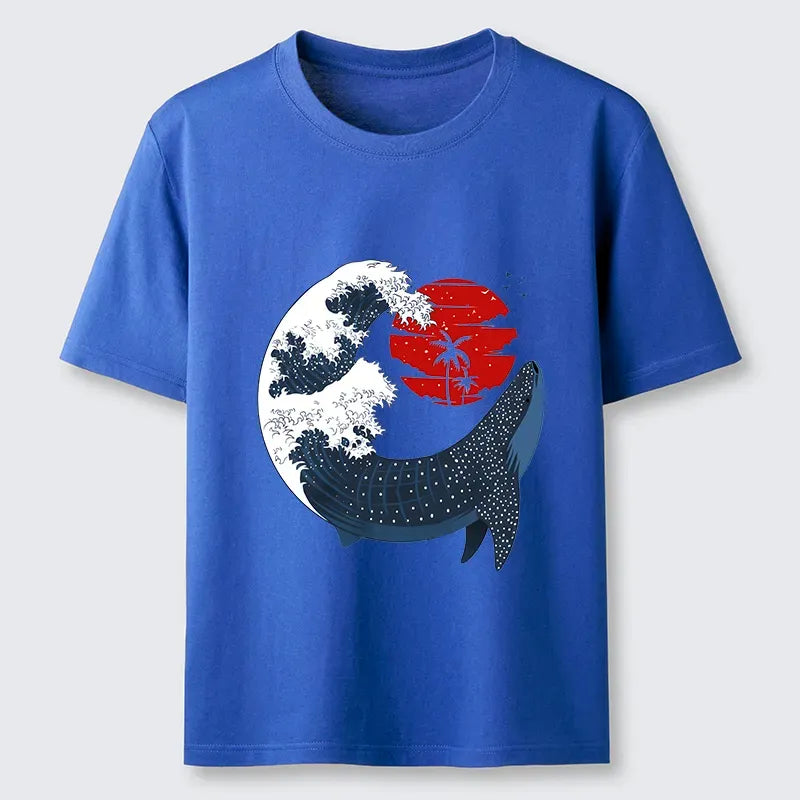 Kyoto-Lion Japanese Whale Wave Classic T-Shirt