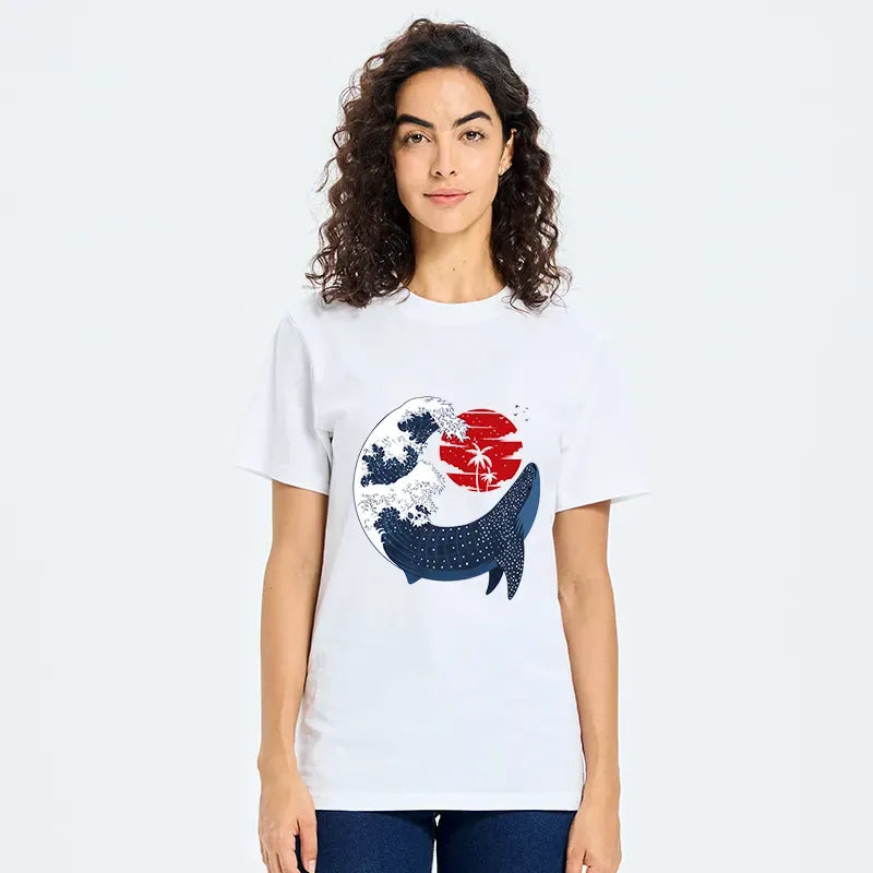 Kyoto-Lion Japanese Whale Wave Classic T-Shirt