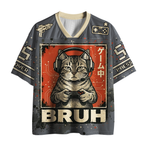 Kyoto-Lion Retro Pixel Continue Gaming Cat Mesh Jersey