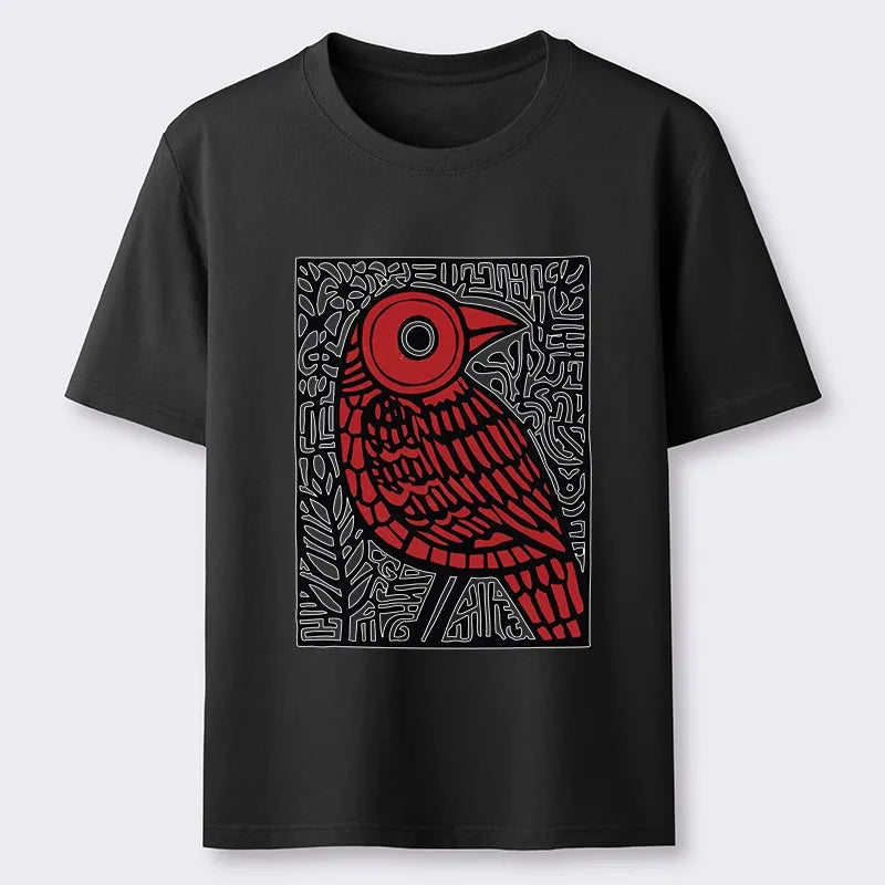 Kyoto-Lion Retro Woodblock Bird Classic T-Shirt