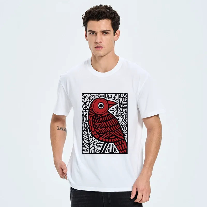 Kyoto-Lion Retro Woodblock Bird Classic T-Shirt