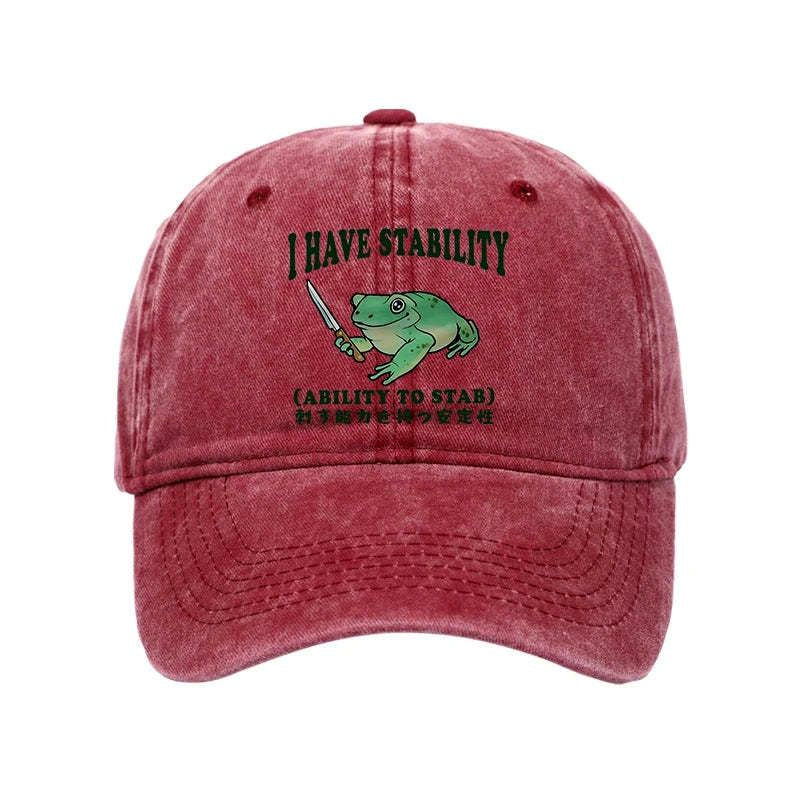 Mentally stable assassin frog cap streetwear