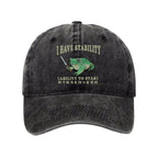 Mentally stable assassin frog cap streetwear