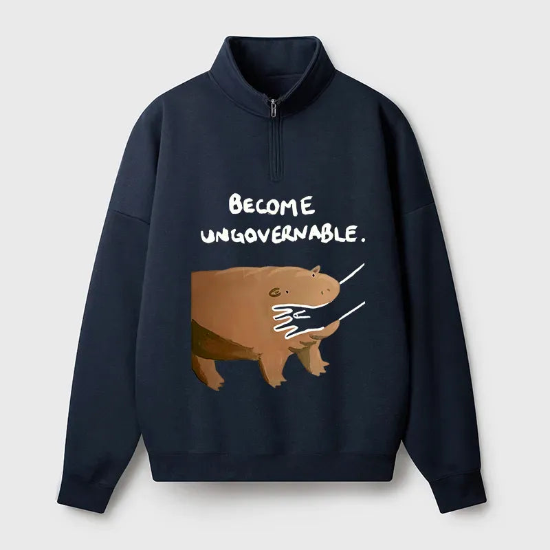 Kyoto Lion Moo Deng Half Zip Sweatshirt
