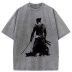 Kyoto-Lion Strong Japanese Samurai Washed T-Shirt