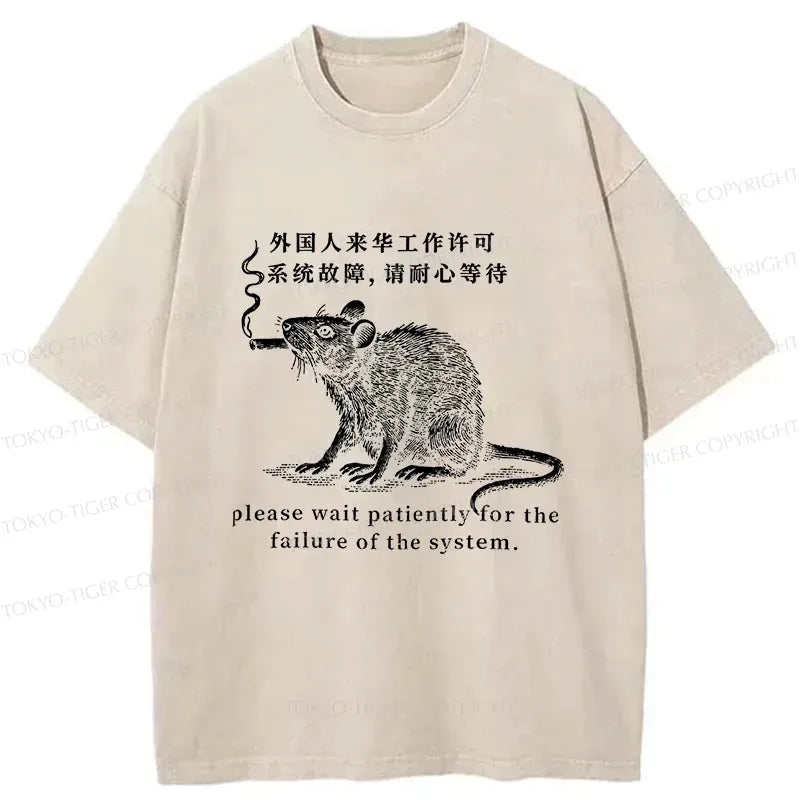 Kyoto-Lion Travel Permit Washed T-Shirt