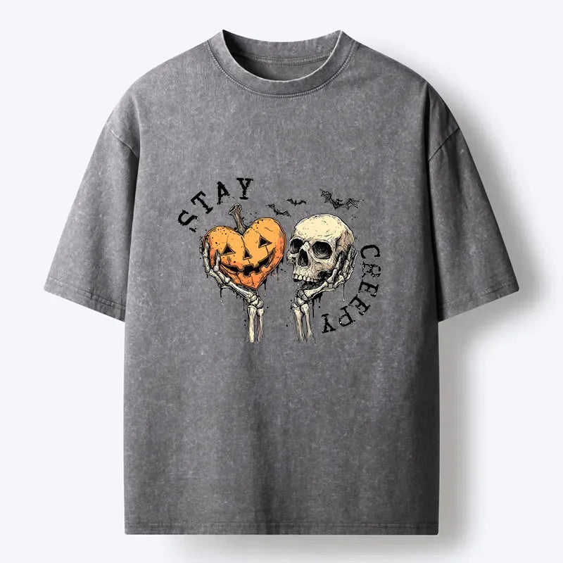 Tokyo?Tiger Keep Creepy Halloween Washed T-Shirt