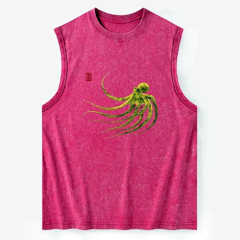 Japanese Octopus Washed Tank Top