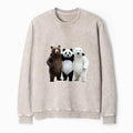 Japanese Three Bears Washed Sweatshirt for Daily Wear
