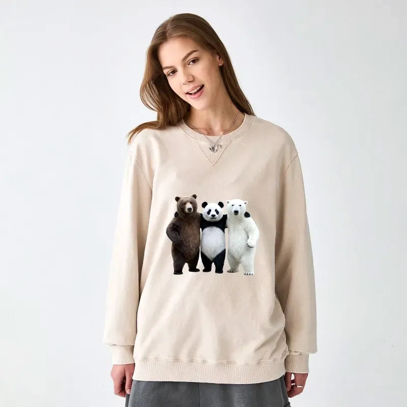 Retro Vintage Cotton Sweatshirt for Weekend Layering
