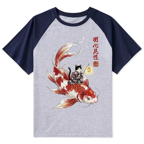 Cute Koi Fish Cat T-shirt for Gift for Her