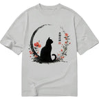 Vintage Cat Flower Graphic Tee