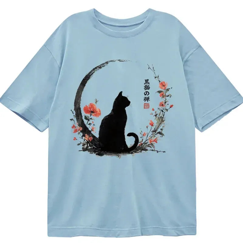 Vintage Cat Flower Graphic Tee